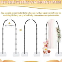 Balloon Arch Kit with Bending Frame & Floor Stand – Half Arch Garland for Wedding, Baby Shower & Graduation Decor
