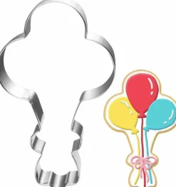 Balloon Cookie Cutter-4.5 Inch-Diswasher Safe-Metal Bunch Cookie Cutter Shape for Baking