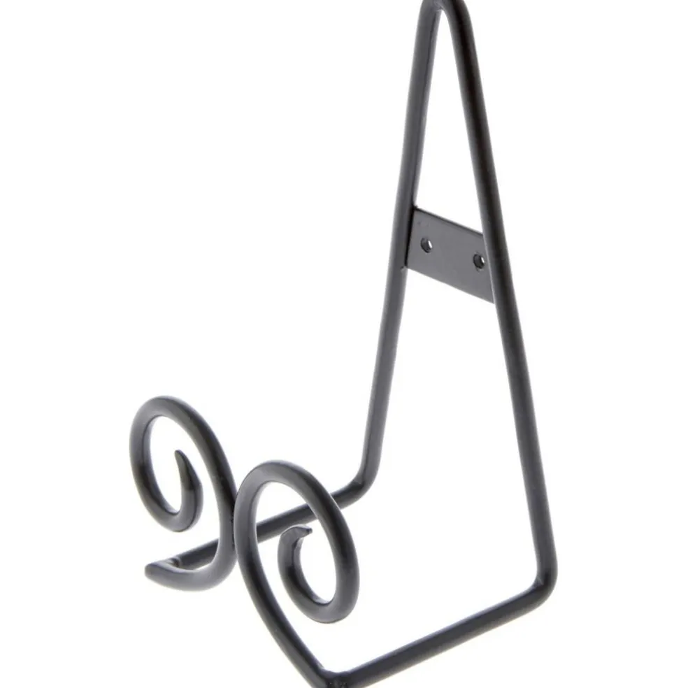 Bard's Black Twin Scroll Wall Mountable Display Easel Stand, 6.5" H x 4" W x 3.5" D