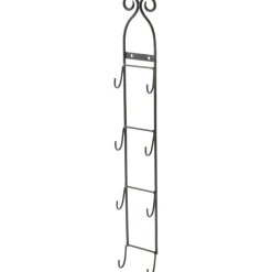 Bard's Black Wrought Iron Wall Mountable Vertical Hanger for 4 Saucers, 20" H x 2.75" W x 1.25" D (For 3"- 4.625" Saucers)