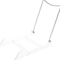 Bard's Folding White and Clear Plastic Easel Stand, 7.5" H x 5" W x 8" D