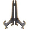 Bard's Hinged Black and Gold Plastic Plate Stand, 5" H x 4" W x 3.5" D (For 5" - 7.5" Plates)