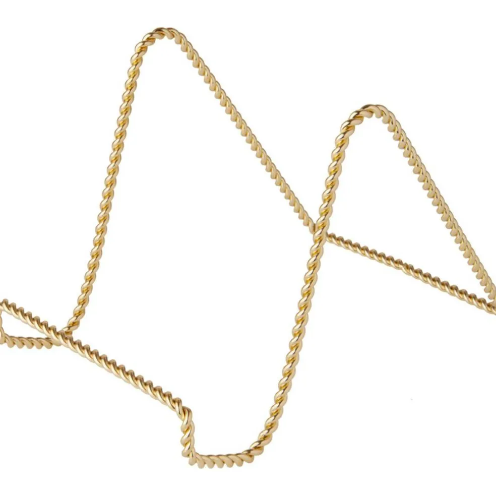 Bard's Twisted Gold-toned Wire Easel Stand, 6" H x 5.5" W x 8" D