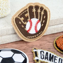 Baseball Mitt Embroidered Iron-On & Adhesive Patch by Make Market®