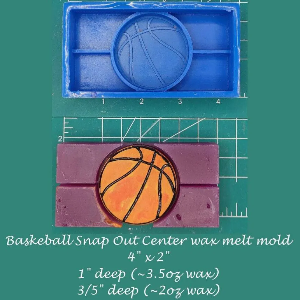 Basketball Snap Out Center Wax Melt Snap Bar Silicone Mold