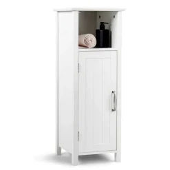 Bathroom Adjustable Shelf Floor Storage Cabinet with Door