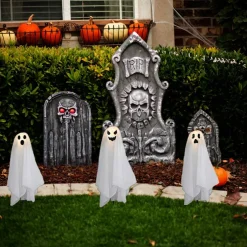 Battery-Operated Lighted Ghosts - Set of 3