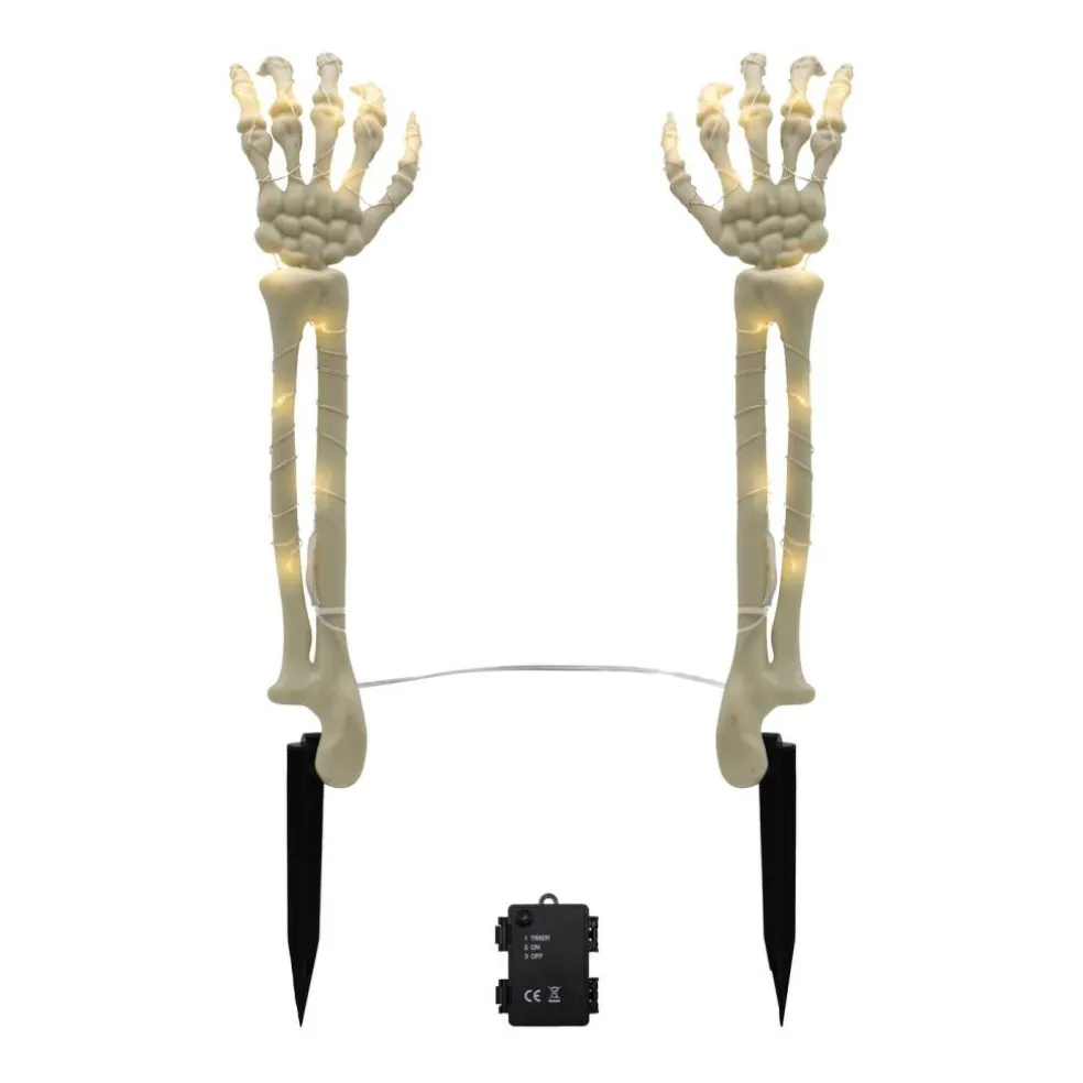 Battery-Operated Lighted Skeleton Arms - Set of 2