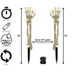 Battery-Operated Lighted Skeleton Arms - Set of 2