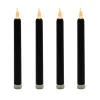 Battery-Operated Taper Candles, Black - Set of 4