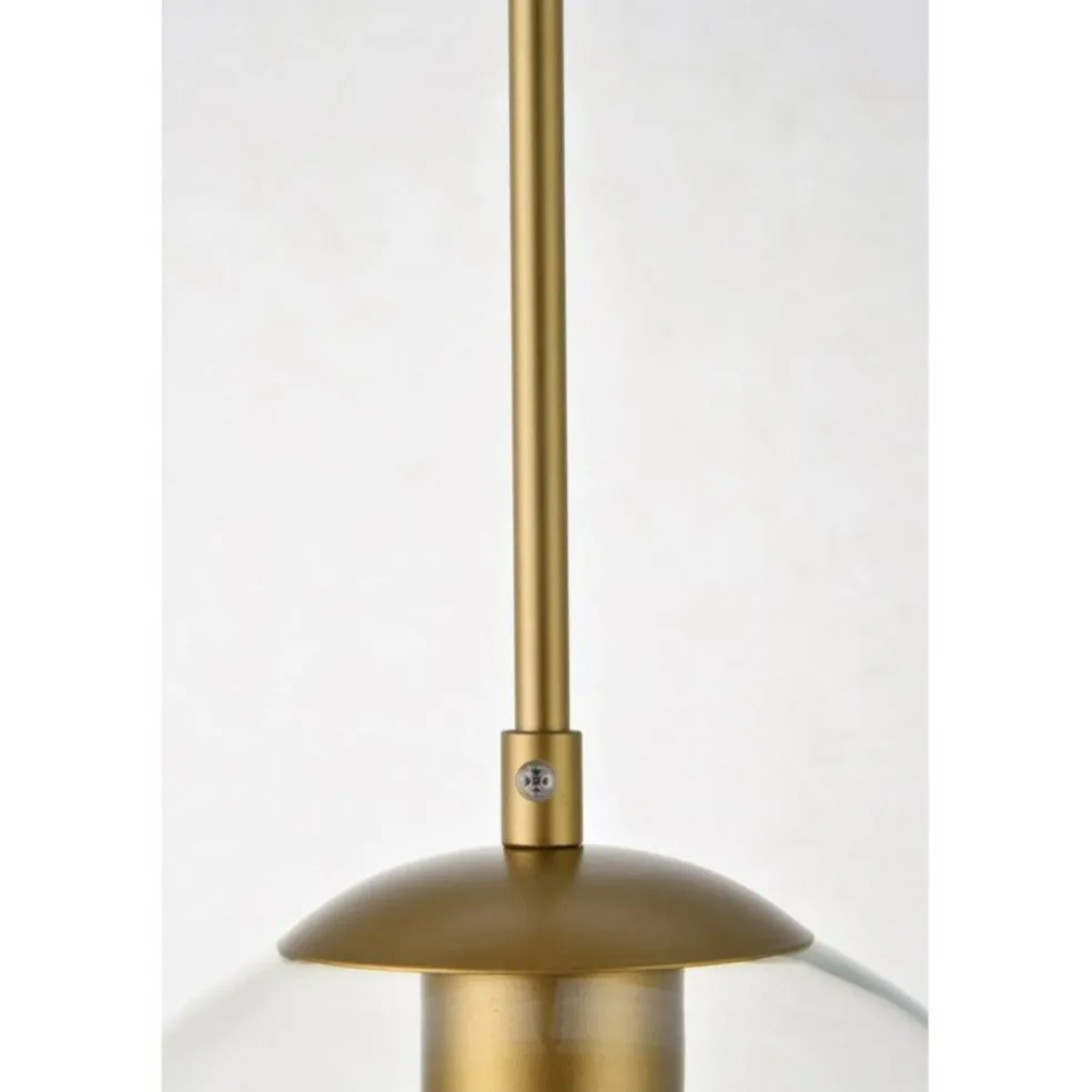 Baxter 1 Light brass plug-in pendant With Clear Glass