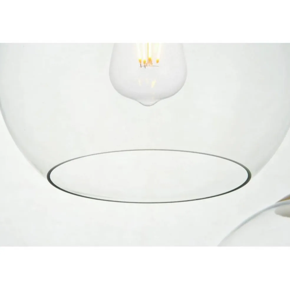Baxter 3 Lights Brass Pendant With Clear Glass