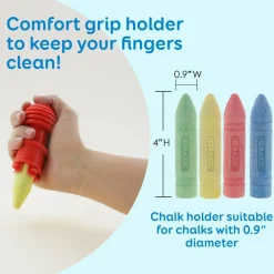 BAZIC Assorted Color Jumbo Sidewalk Chalk, With Holder