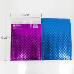 BAZIC #2 Assorted Color Metallic Bubble Mailers, 8.5 x 11.25 in, 4 Pack