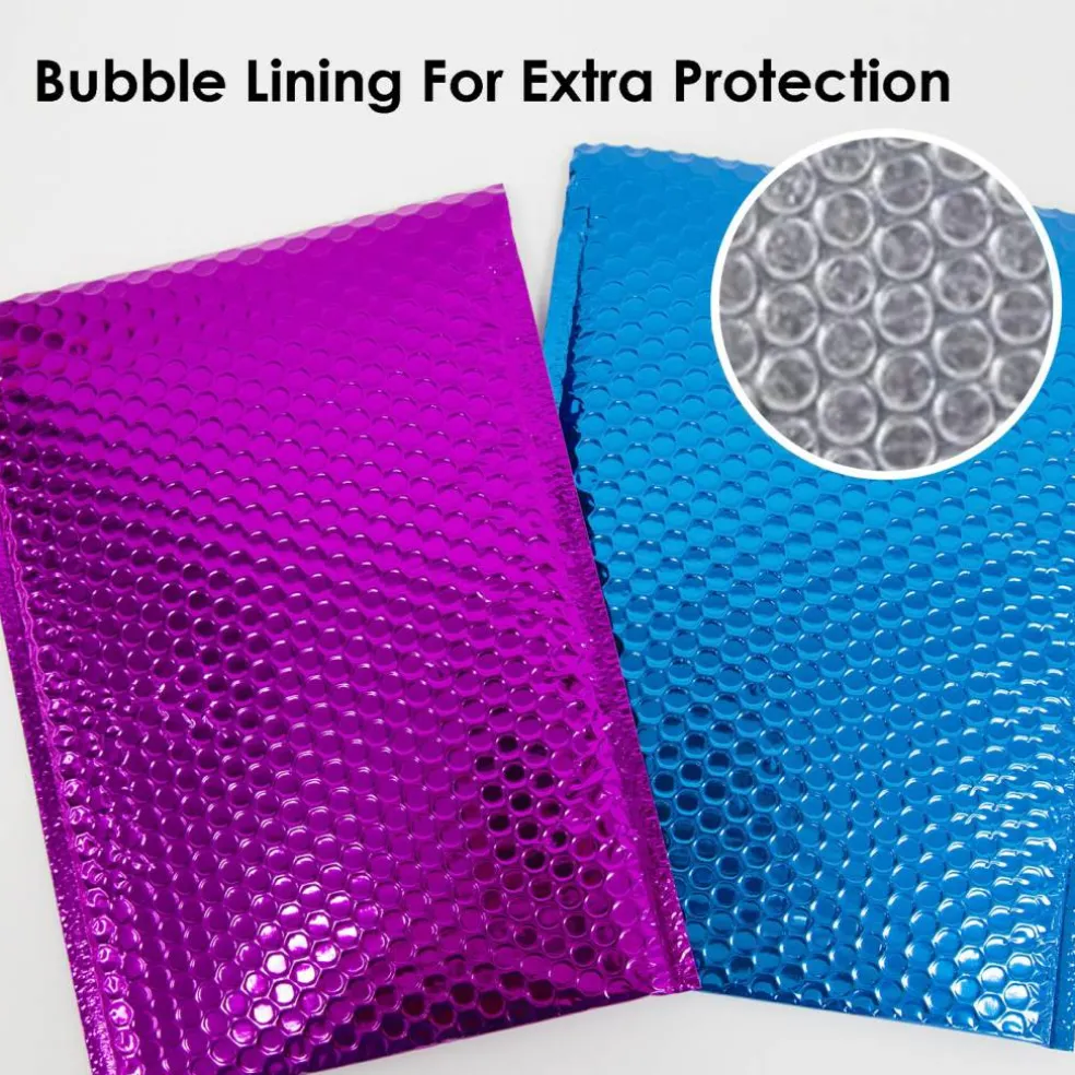 BAZIC #2 Assorted Color Metallic Bubble Mailers, 8.5 x 11.25 in, 4 Pack