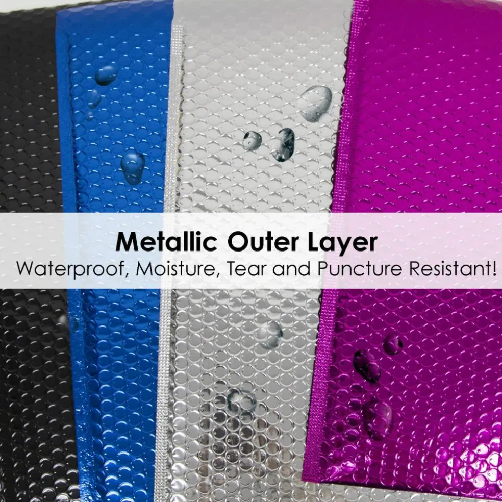 BAZIC #2 Assorted Color Metallic Bubble Mailers, 8.5 x 11.25 in, 4 Pack