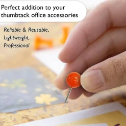 BAZIC Assorted Color Round Push Pins, 80 Count, for Cork Boards Bulletin