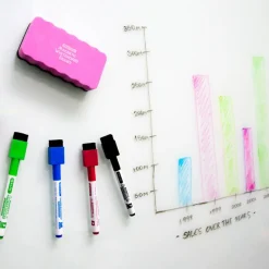 BAZIC Assorted Magnetic Dry Erase Markers, Fine Tip, 6 Count