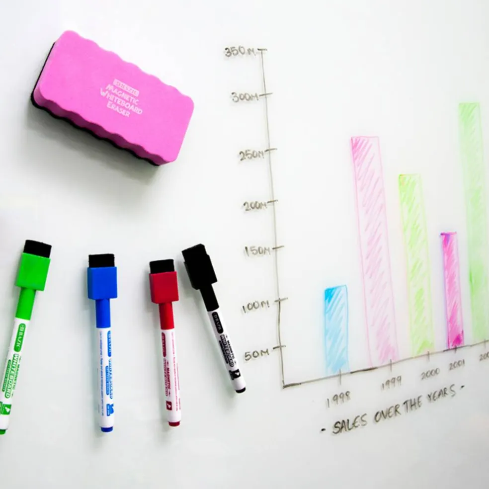 BAZIC Assorted Magnetic Dry Erase Markers, Fine Tip, 6 Count