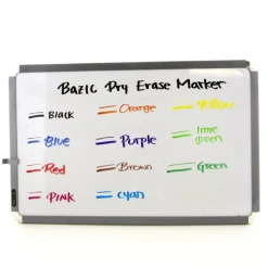 BAZIC Chisel Tip Bright Color Dry-Erase Markers (12/Pack)