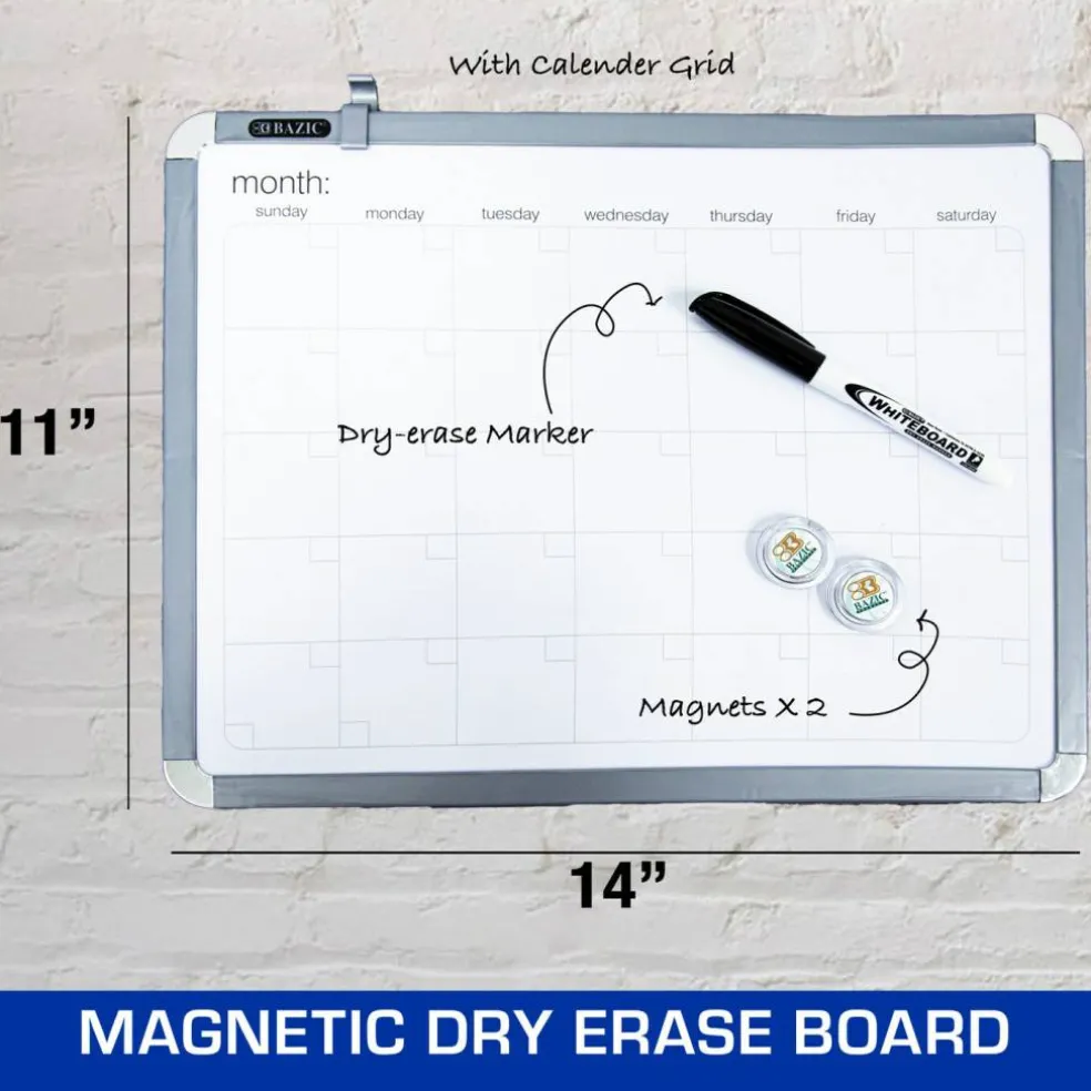 BAZIC CLASSIQUE Magnetic Dry Erase Calendar Board, 11 x 14 in