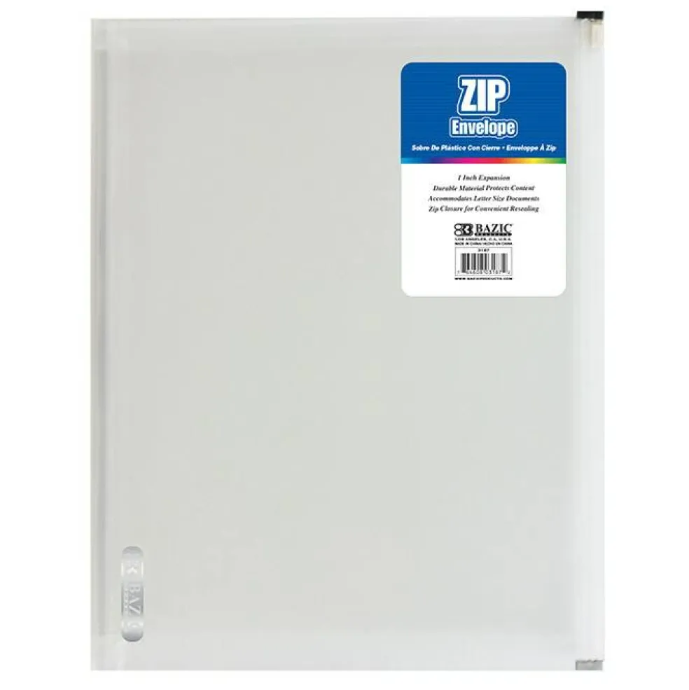 BAZIC Clear Zip Envelope, A4 / Letter Size