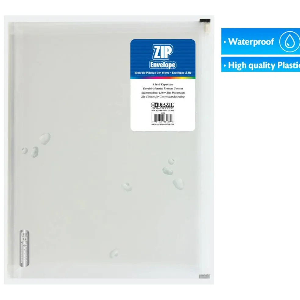 BAZIC Clear Zip Envelope, A4 / Letter Size