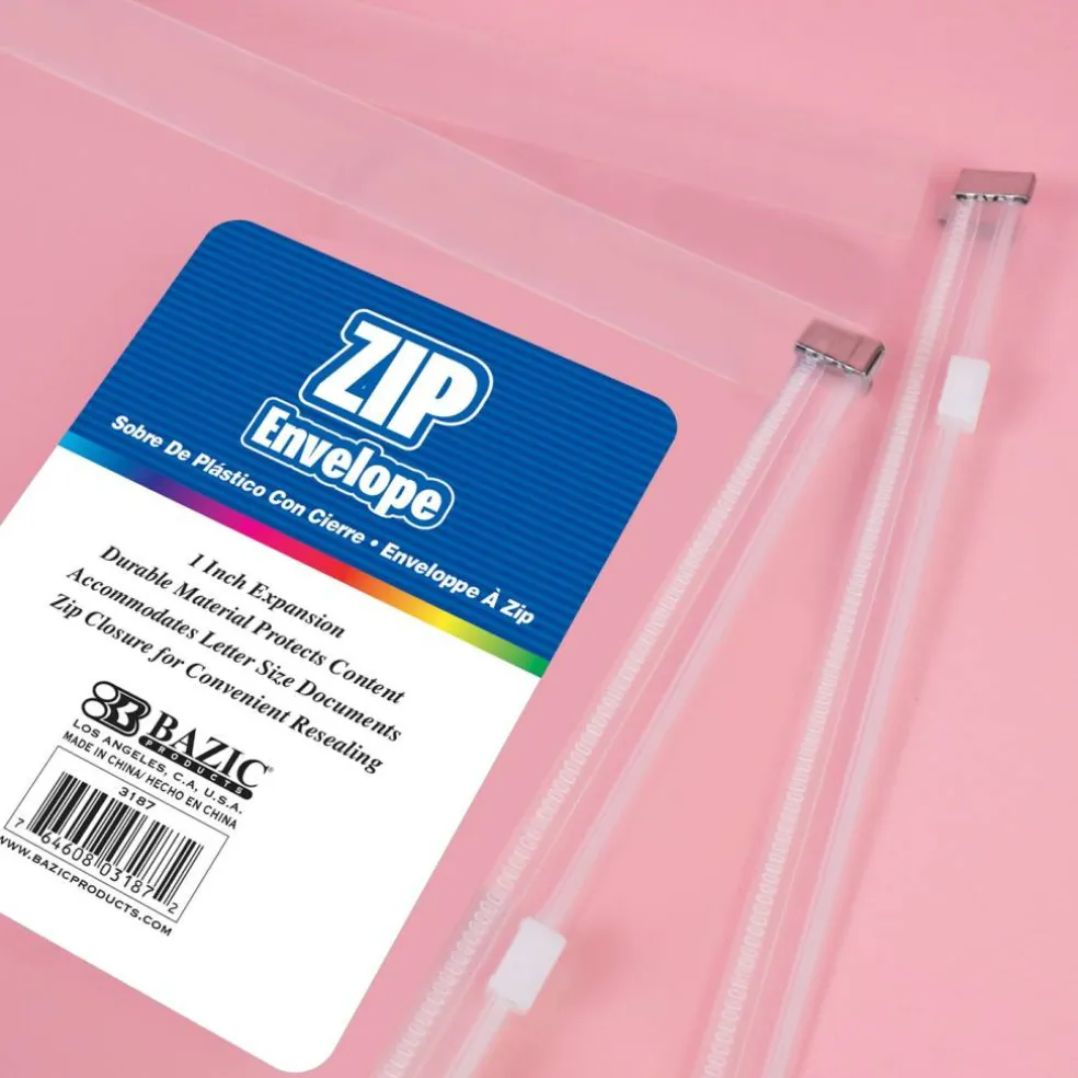 BAZIC Clear Zip Envelope, A4 / Letter Size