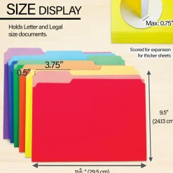 BAZIC Color File Folders, Letter Size, 1/3 Cut, 6 Count
