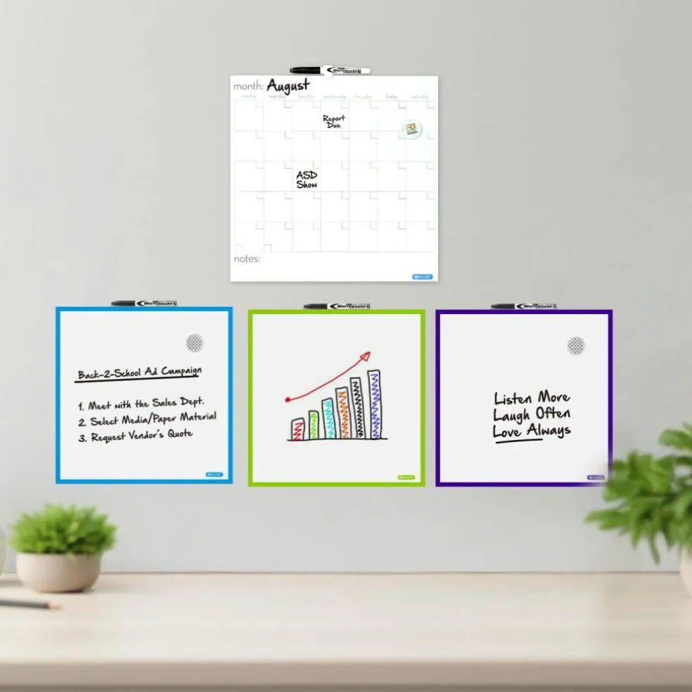 BAZIC CUBIX Magnetic Dry Erase Calendar Tile, 14 x 14 in, Board Build