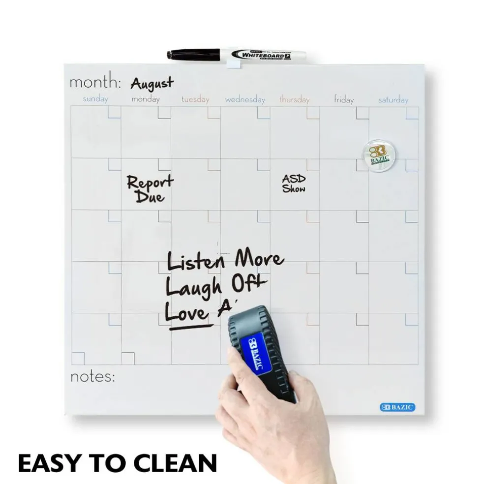 BAZIC CUBIX Magnetic Dry Erase Calendar Tile, 14 x 14 in, Board Build
