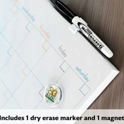 BAZIC CUBIX Magnetic Dry Erase Calendar Tile, 14 x 14 in, Board Build