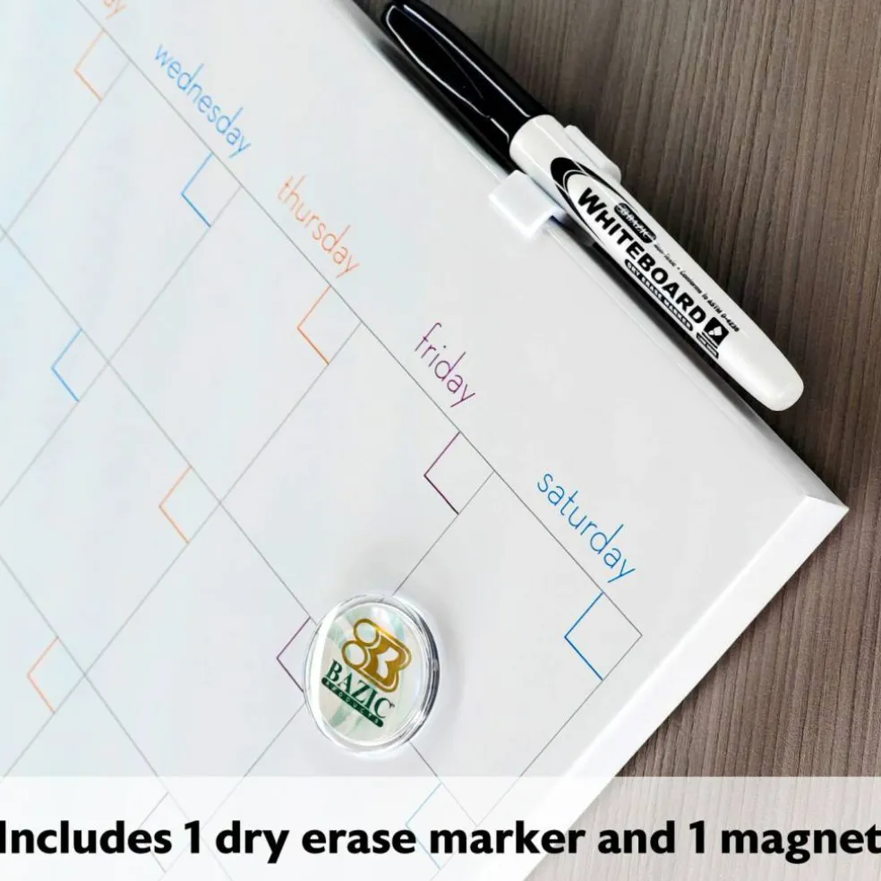 BAZIC CUBIX Magnetic Dry Erase Calendar Tile, 14 x 14 in, Board Build