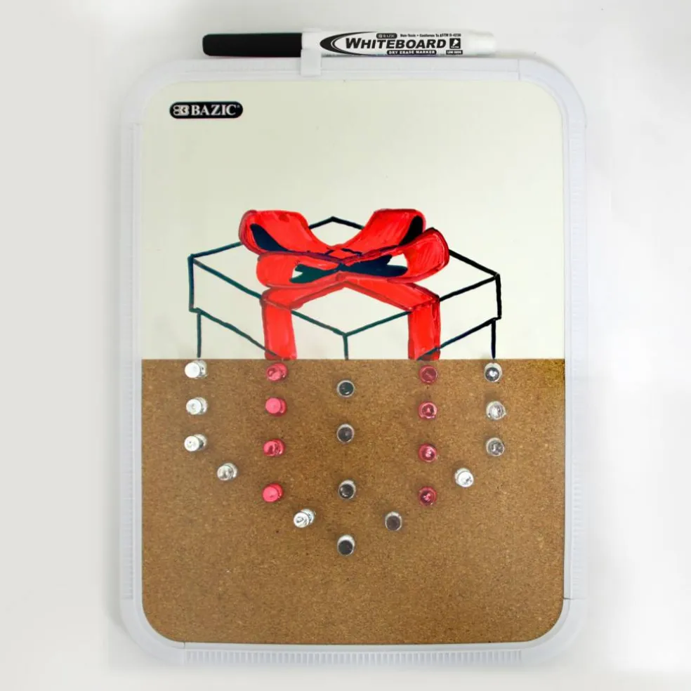 BAZIC Dry Erase and Cork Combo Board, 8.5 x 11 in, with Marker