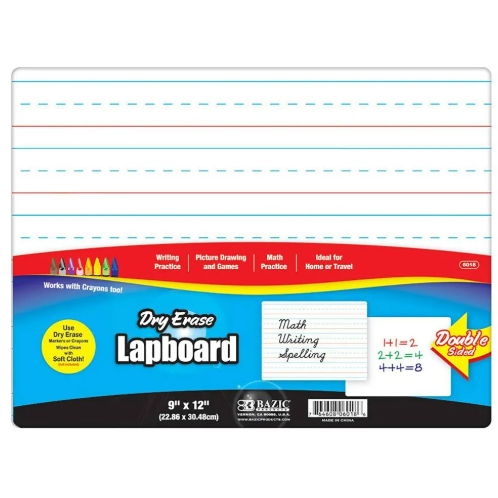 BAZIC Dry Erase Lapboard, 9" x 12", Double-Sided