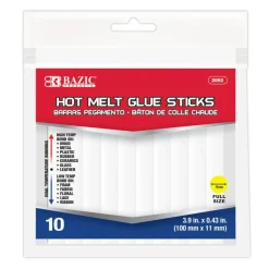 BAZIC Dual Temp Full Size Hot Glue Sticks, 3.9 in x 0.43 in, 10 Count