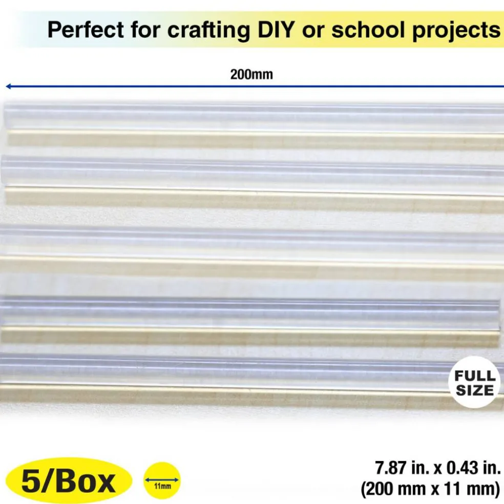 BAZIC Dual Temp Full Size Hot Glue Sticks, 7.87 in x 0.43 in, 5 Count