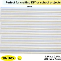 BAZIC Dual Temp Mini Hot Glue Sticks, 7.87 in x 0.27 in, 10 Count