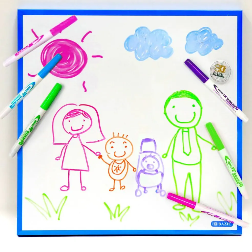 BAZIC Fine Tip Bright Color Dry-Erase Marker (4/Pack)