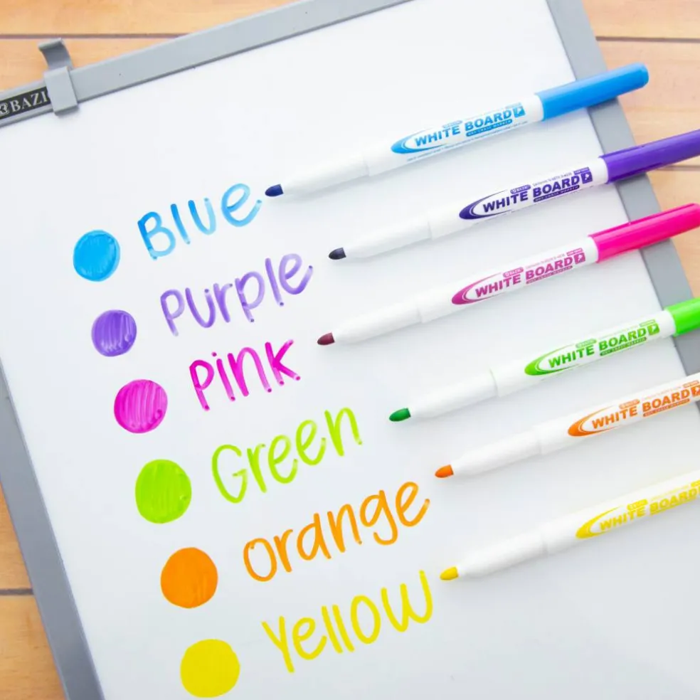 BAZIC Fine Tip Bright Color Dry-Erase Marker (6/Pack)