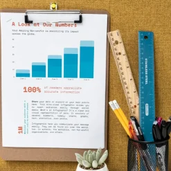 BAZIC Hardboard Clipboard with Low Profile Clip