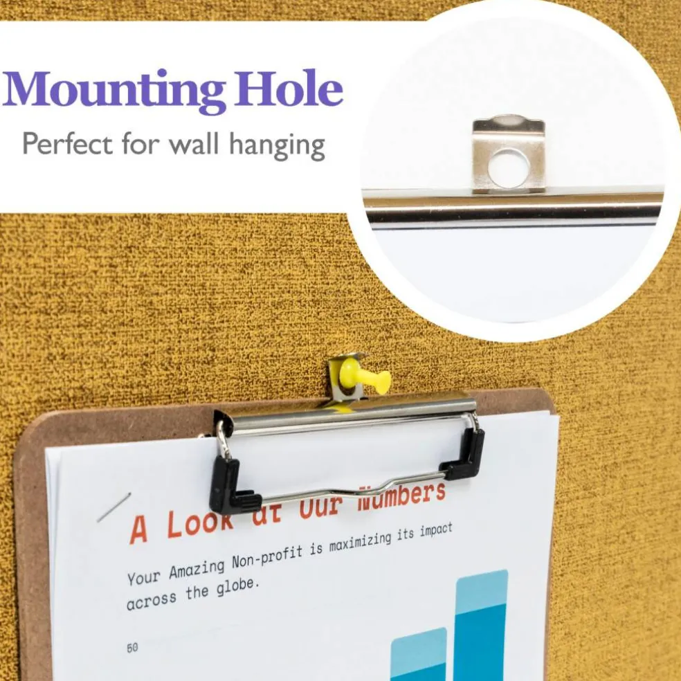 BAZIC Hardboard Clipboard with Low Profile Clip