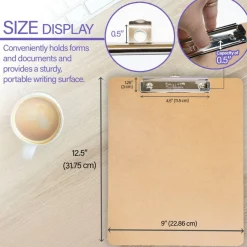 BAZIC Hardboard Clipboard with Low Profile Clip