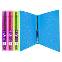BAZIC 1 in Glitter 3-Ring Binder, 175 Sheet Capacity, Durable Poly Cover