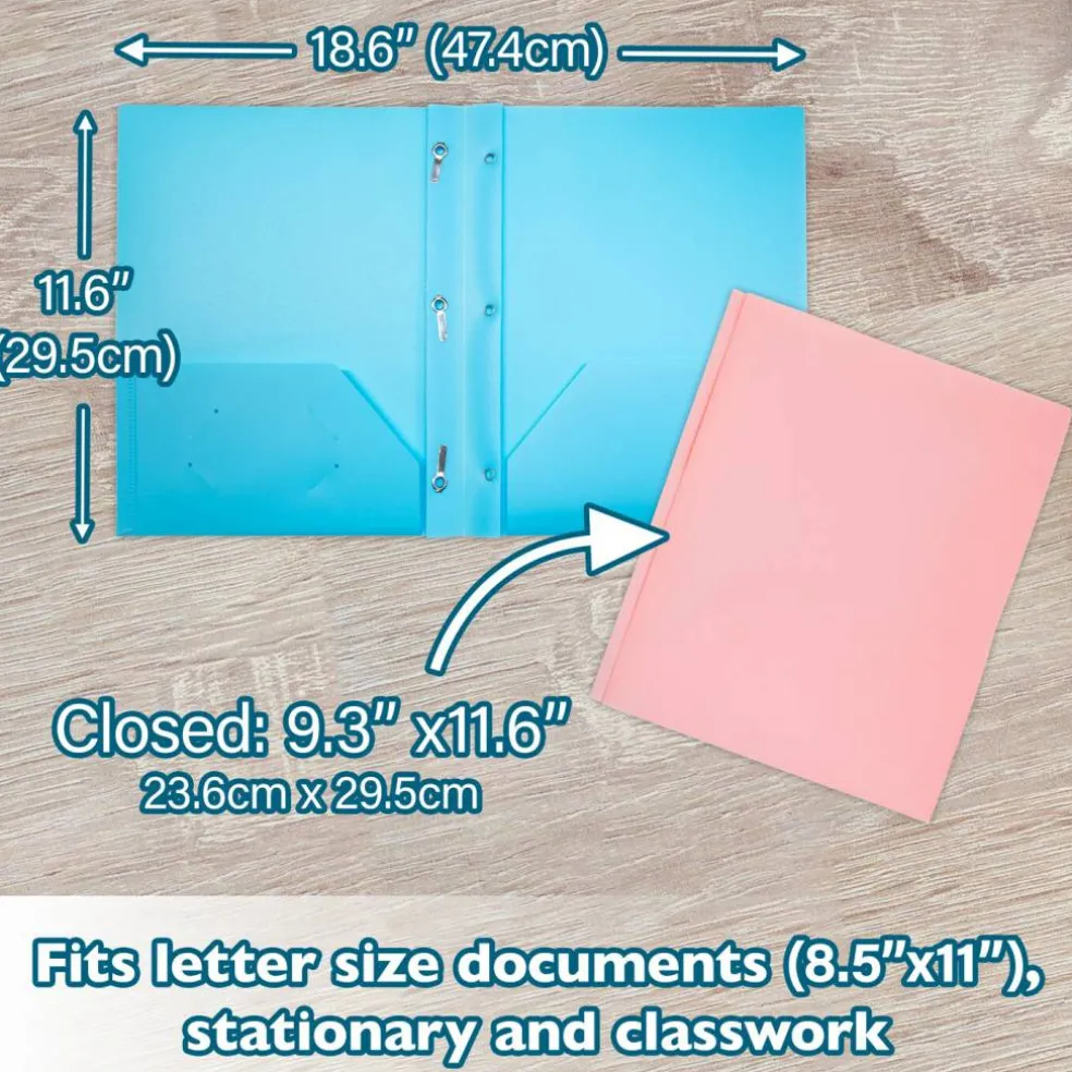 BAZIC Pastel Color Poly 2-Pocket Folder with 3-Prong Fasteners
