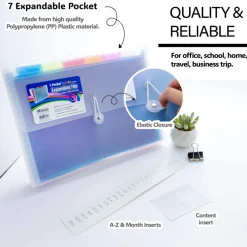 BAZIC 7-Pocket Expanding File, A4 / Letter Size