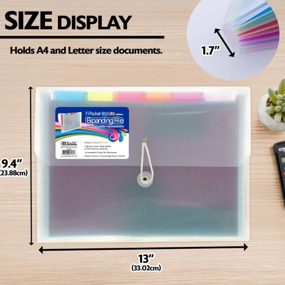 BAZIC 7-Pocket Expanding File, A4 / Letter Size