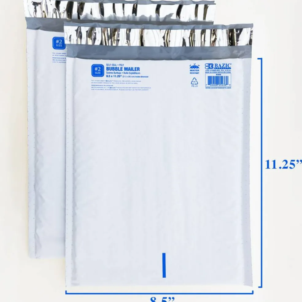 BAZIC Poly Bubble Mailer (#2) 8.5" x 11.25" (25/Pack)
