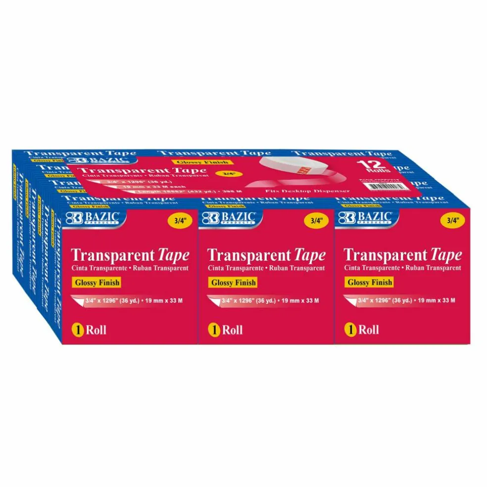 BAZIC Products® Tape Refill, Transparent Tape