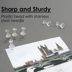 BAZIC Push Pins Clear Transparent (100/Pack)
